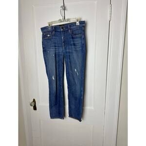 Vince Distressed High Rise Relaxed Straight Fit Boyfriend Denim Jeans Women's 27